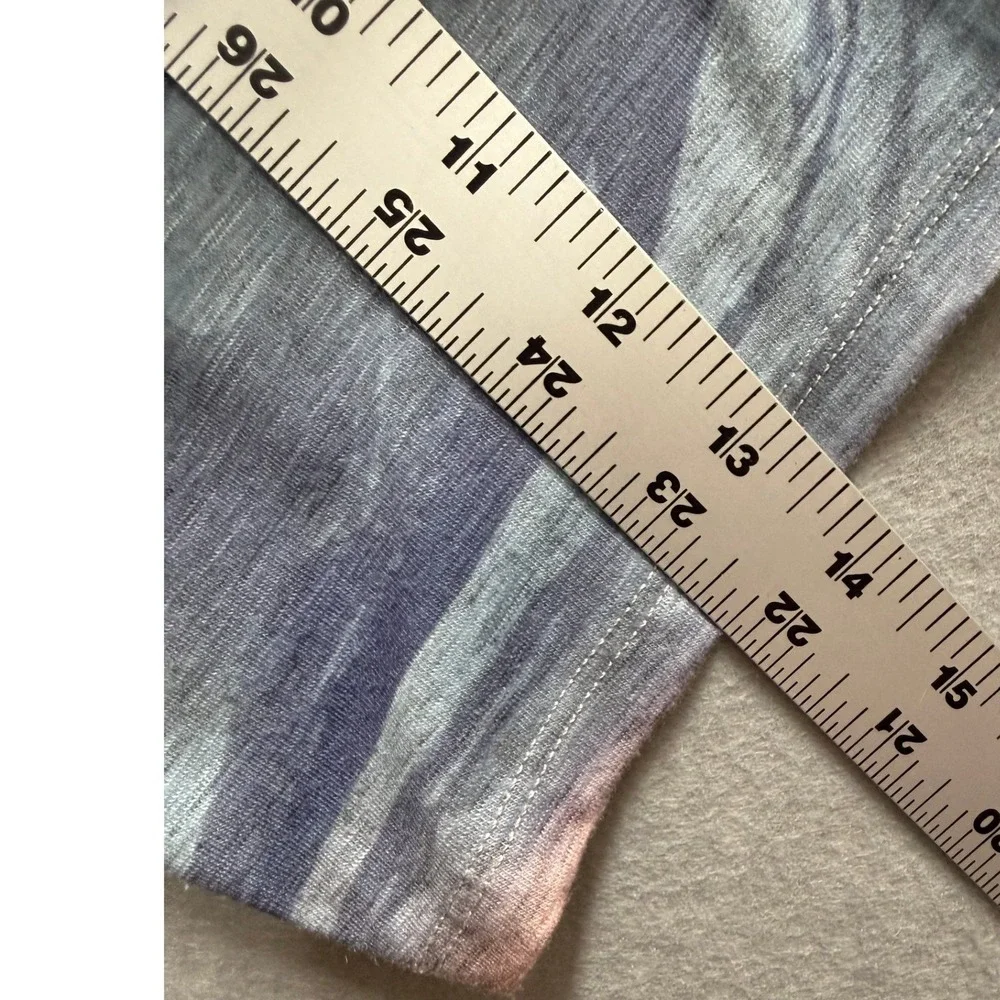 CJ Banks Abstract Marble Top Women 3X Blue Multi Excellent 3/4 Sleeve Knit